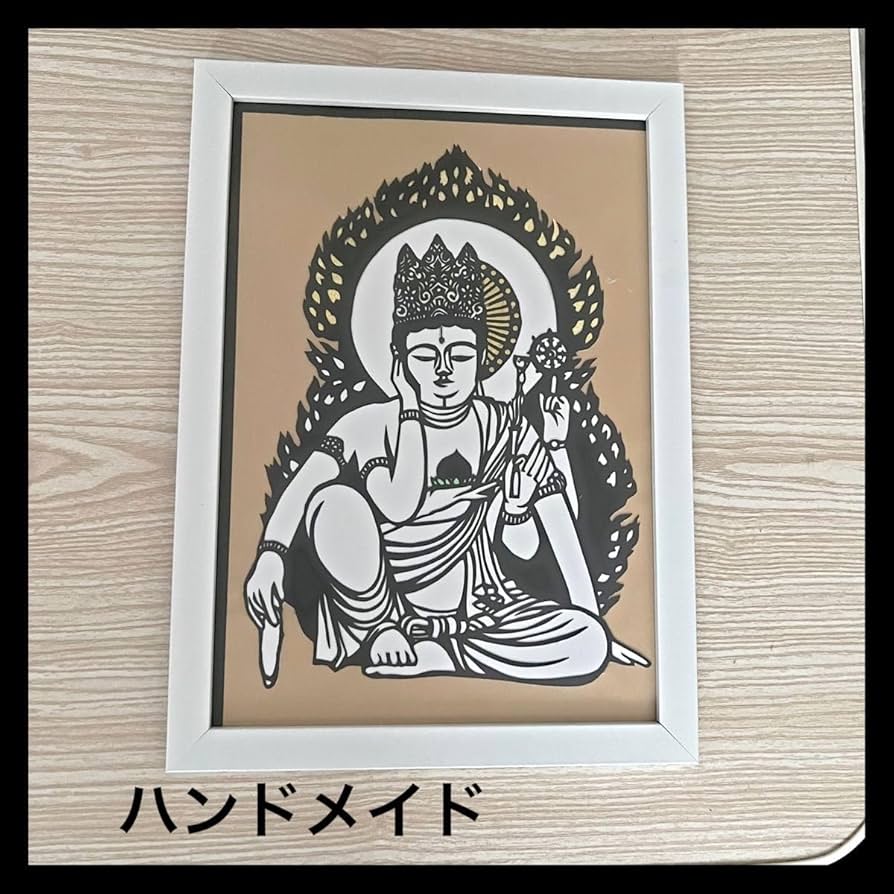 Amazon.co.jp: ハンドメイド 切り絵アート 切り絵 観音様 仏様 菩薩様