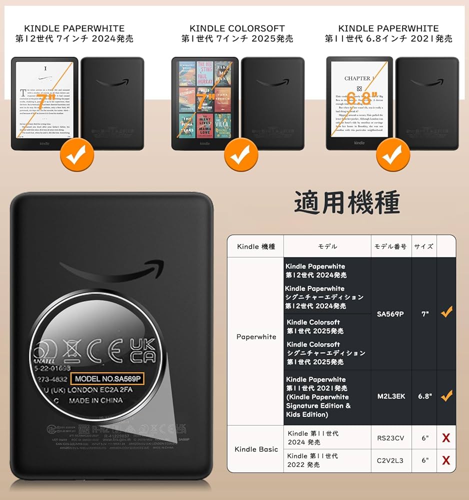 Amazon.co.jp: MoKo Kindle Paperwhite 2024/2021 カバー 第12/11世代
