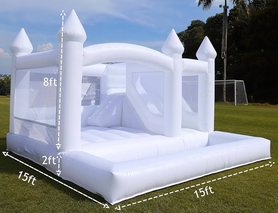 Amazon.com: 15x15FT White Bounce House for Kids Adults, with Slide