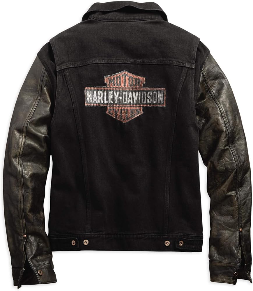 Amazon | Harley-Davidson メンズ レザースリーブ スリムフィット