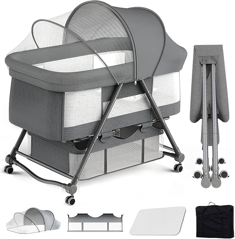 Amazon.co.jp: UBRAVOO ベビーベッド ゆりかご ベビーラック