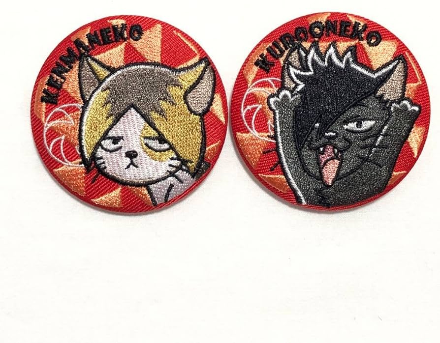 Amazon.co.jp: ハイキュー 刺繍缶バッジ 孤爪研磨 黒尾鉄朗 音駒 缶