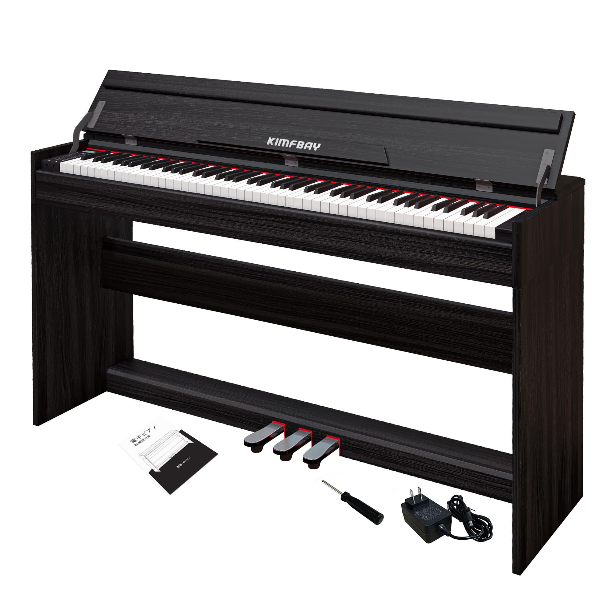 Amazon | KIMFBAY 電子ピアノ 88鍵盤 木製 電子ピアノ アップライト 88