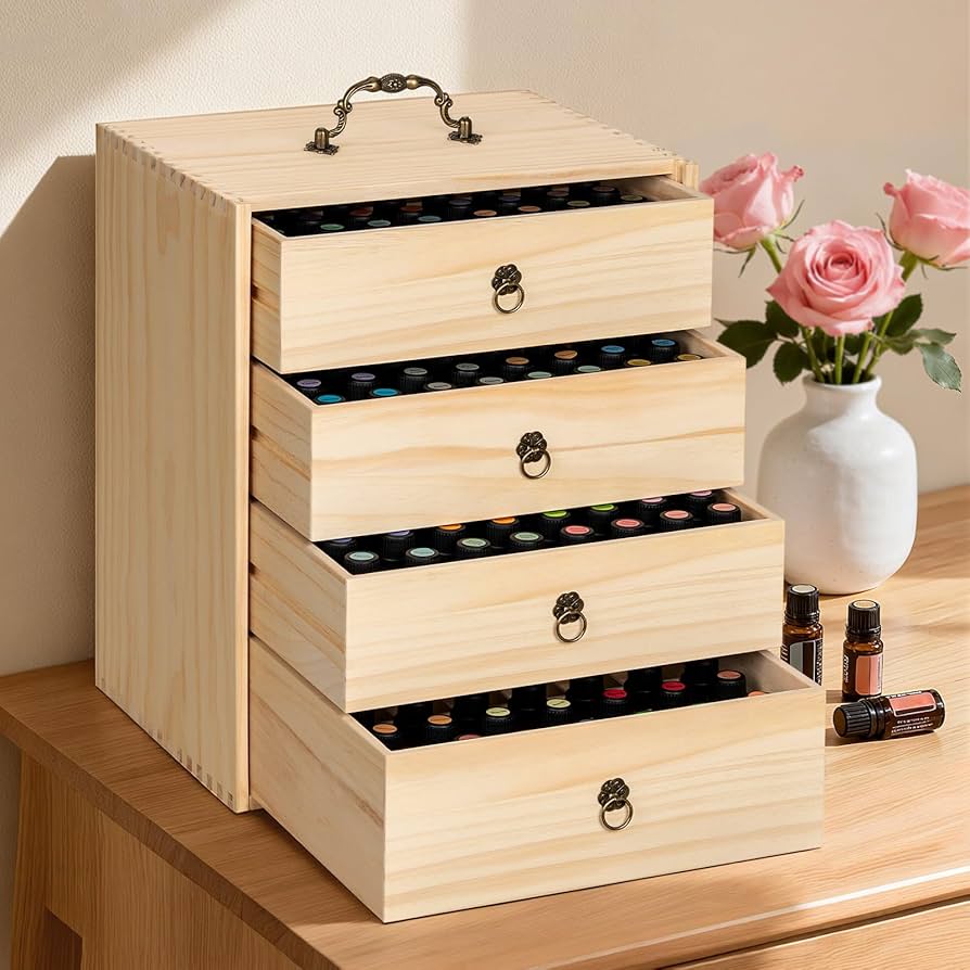 Amazon.com: TORIBIO Essential Oils Box for 192 Bottles, Wooden