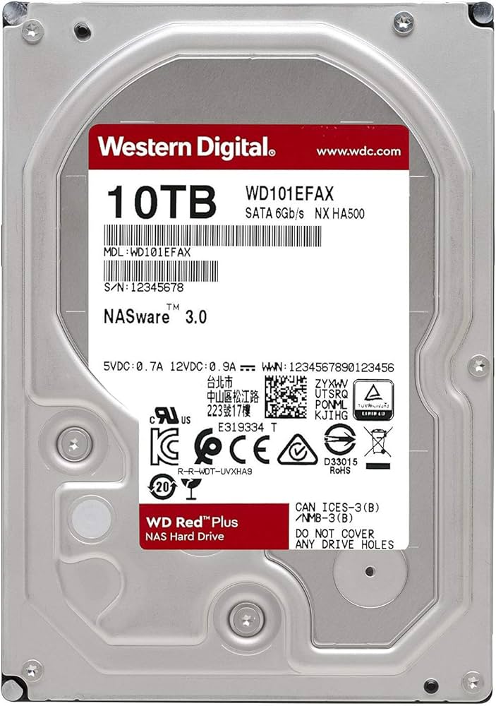 Amazon | Western Digital HDD 10TB WD Red Plus NAS RAID (CMR) 3.5