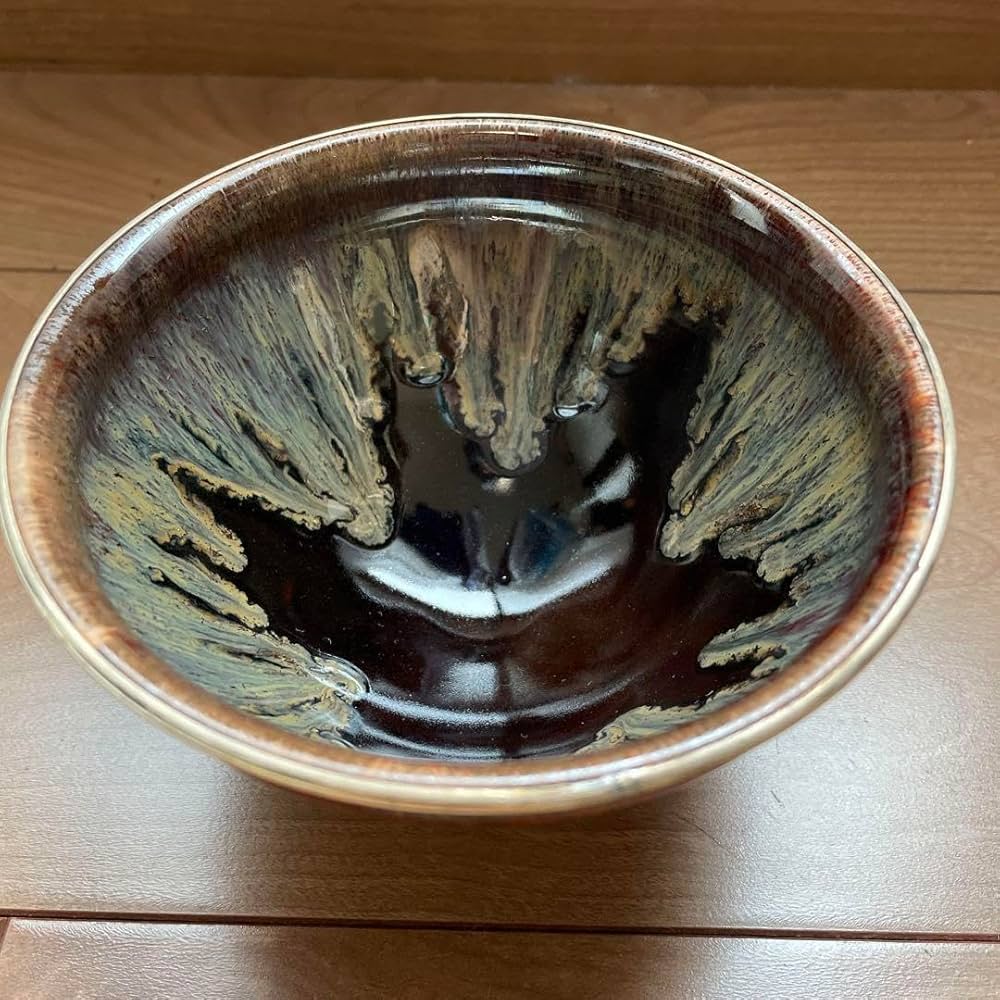 Amazon.co.jp: 草山作 曜変天目茶碗写 覆輪付き : 文房具・オフィス用品