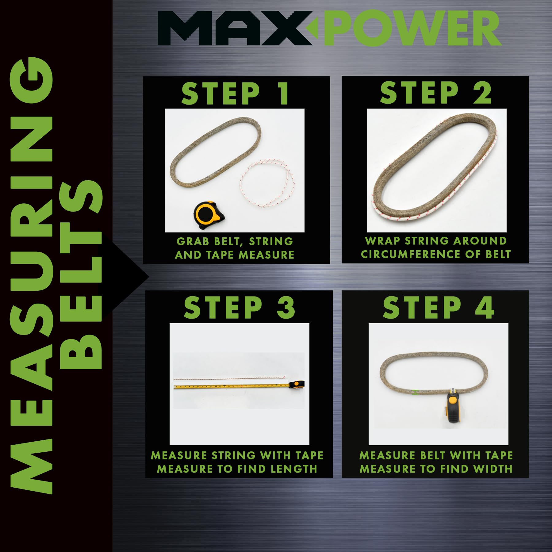 Amazon.com: Maxpower 347574 Premium Belt Reinforced with Kevlar