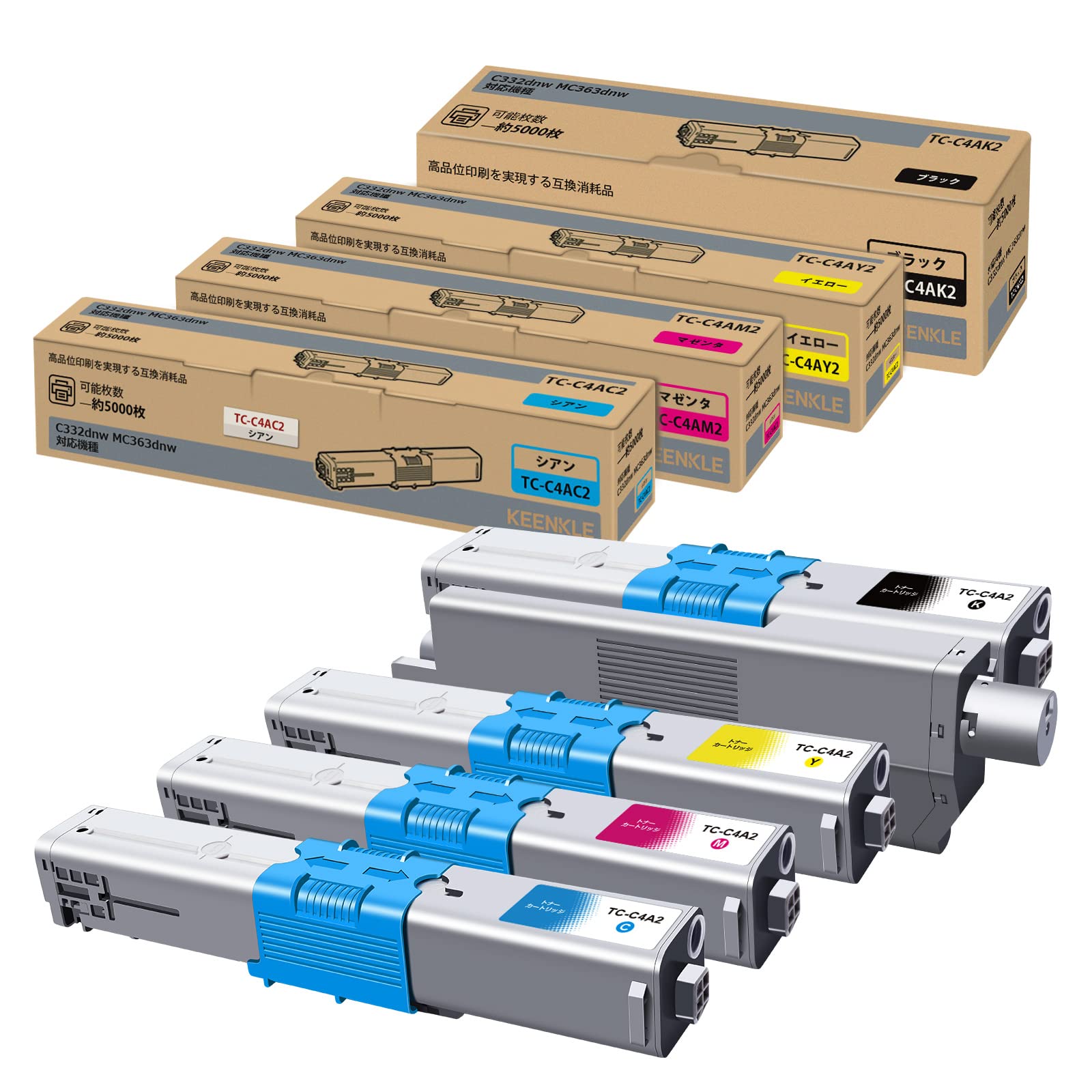 Amazon.co.jp: TC-C4AK2 トナー OKI 用 トナーカートリッジ TC-C4AK2