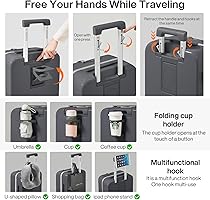 Amazon.com | mixi Carry On Luggage with Cup Phone Holder and