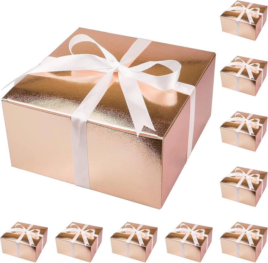 Amazon.co.jp: YINUOYOUJIA ローズゴールドギフトボックス 蓋付き