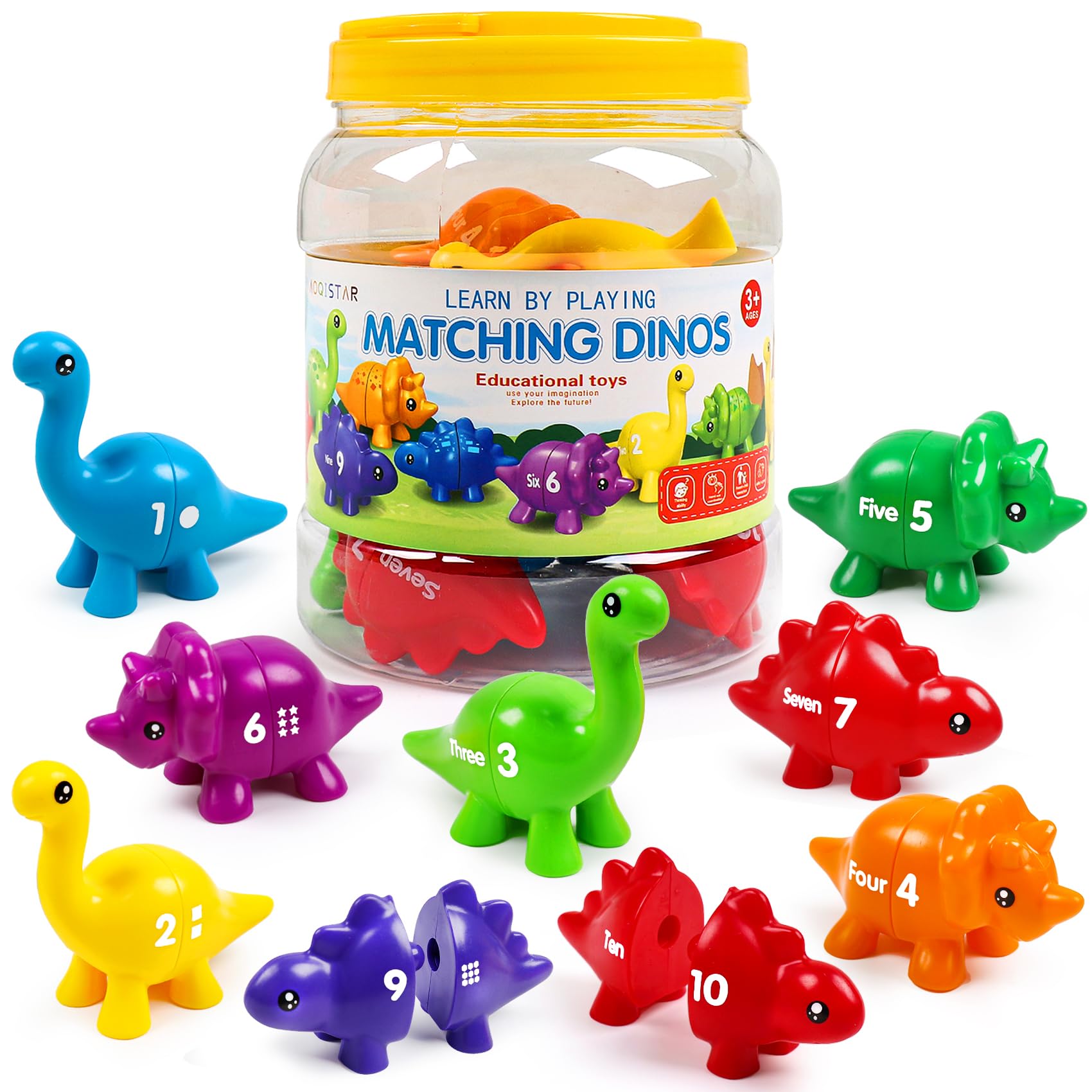 Amazon.com: NAODONGLI Montessori Dinosaur Toys for Kids 3-5,Number