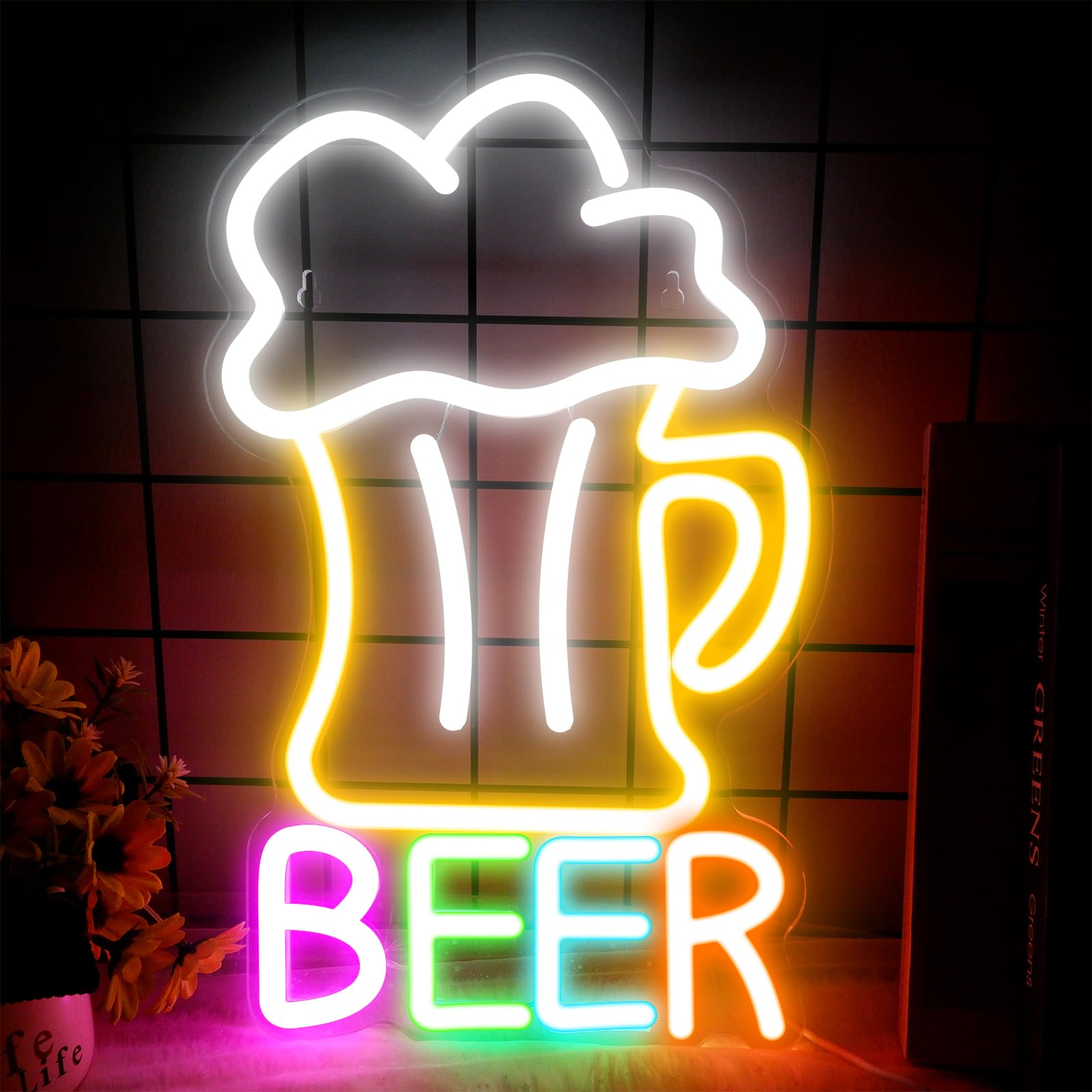 Amazon.co.jp : IMEGINAビールネオンサイン beerライト 店舗看板