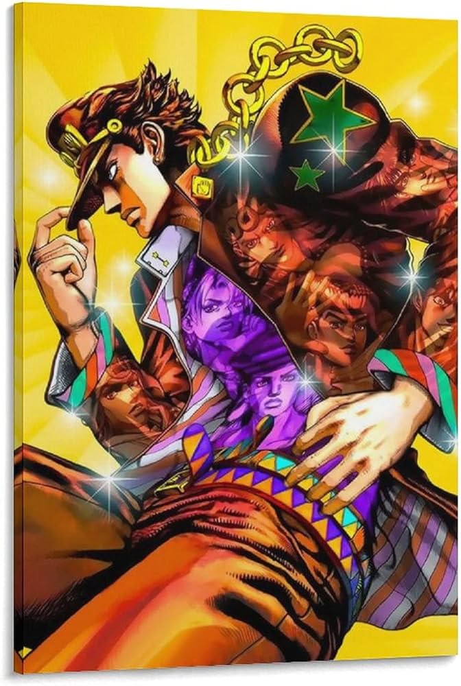 Amazon｜ジョジョの奇妙な冒険空条承太郎アニメキャンバスアート