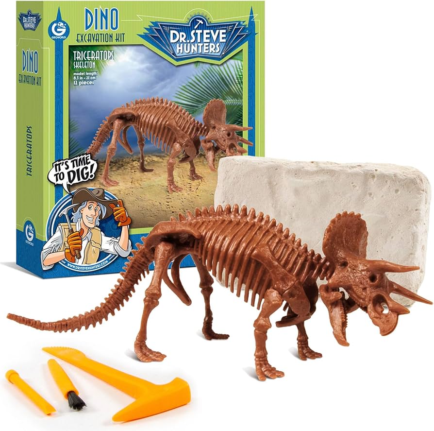 Amazon.com: Geoworld Triceratops Dino Dig Kit – Assemble an 8-Inch