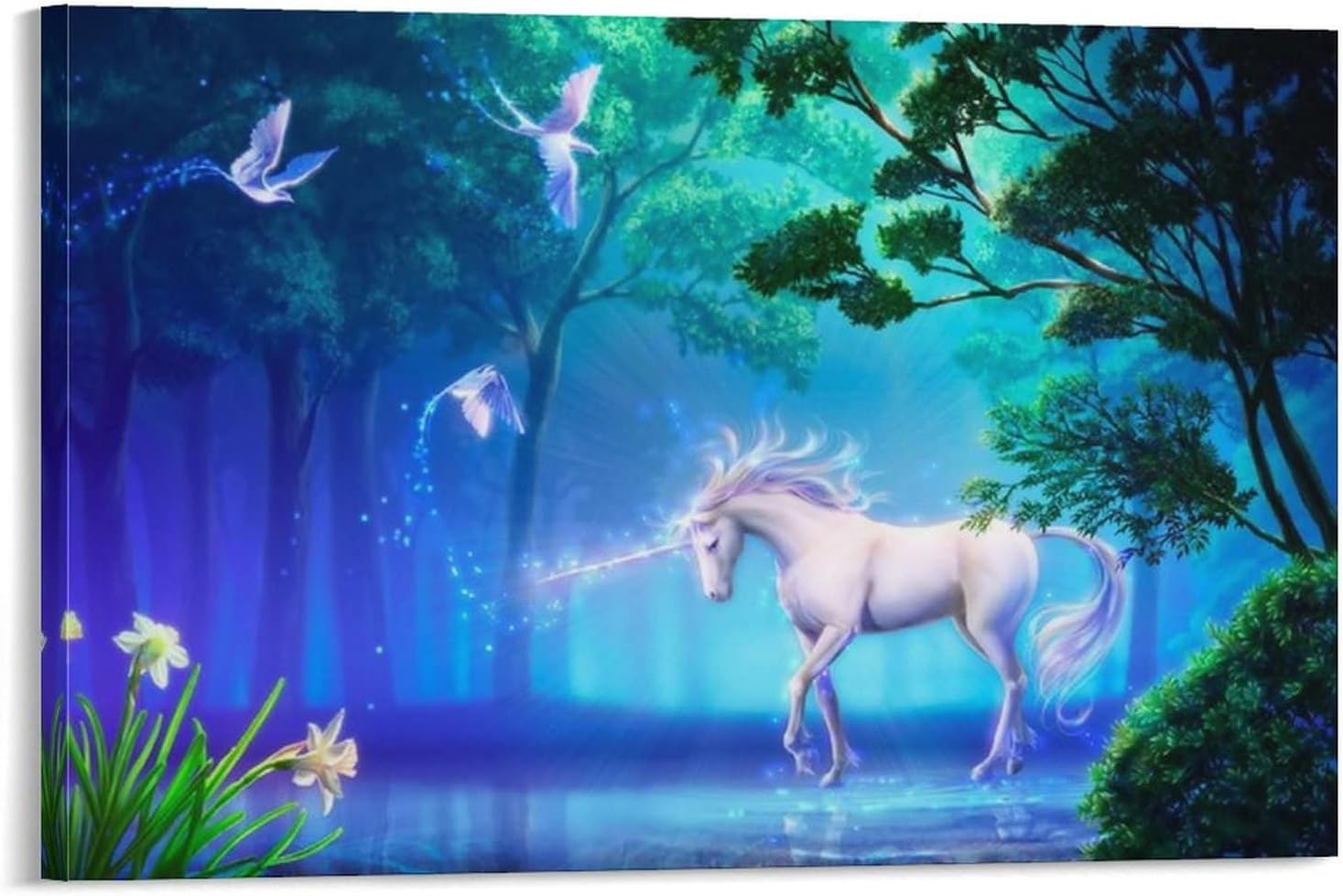 琥*ん様 【ユニコーン】アクリル画 F3 風景画 絵画 琥*ん様