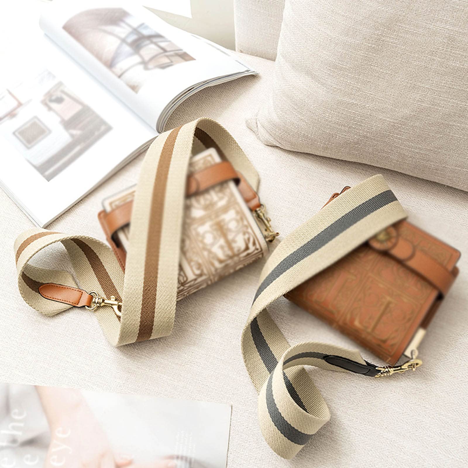 Amazon.co.jp: バッグストラップ ストライプストラップの大きい幅5cm