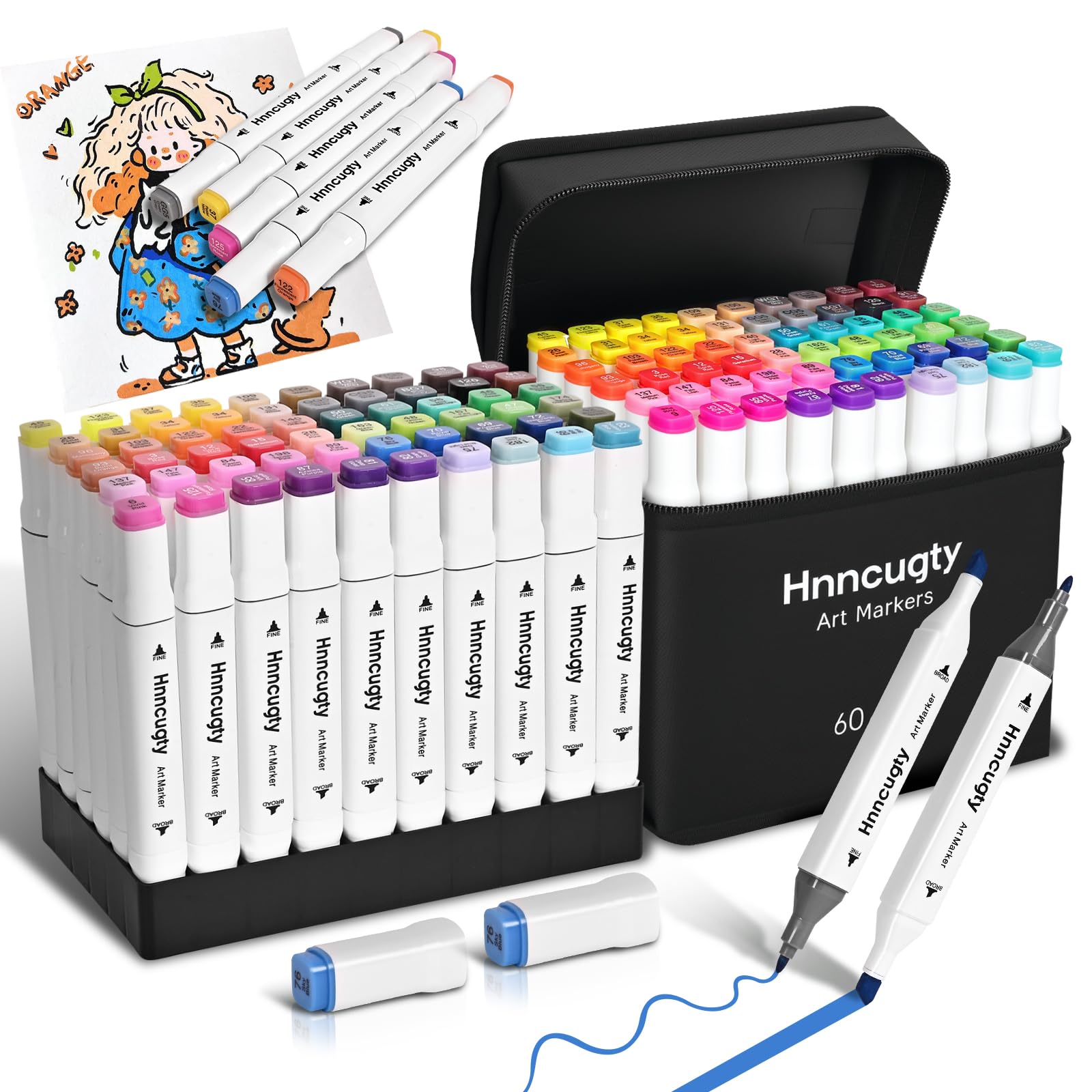 Amazon.com: Hnncugty Alcohol Markers Set 60 Colors, Dual Tips