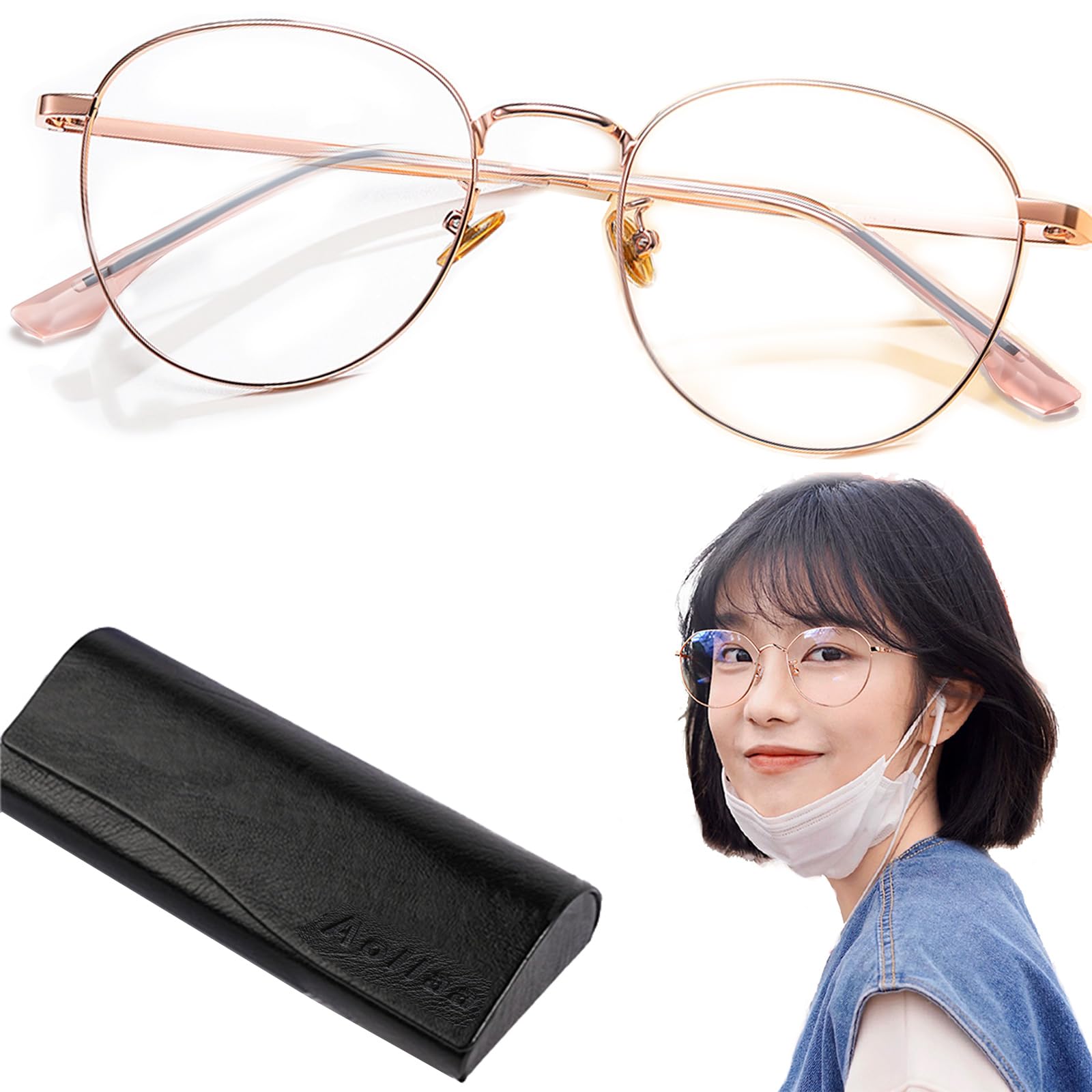 Amazon.co.jp: [Aollaa] 【人気トレンド】オシャレ伊達メガネ ブルー