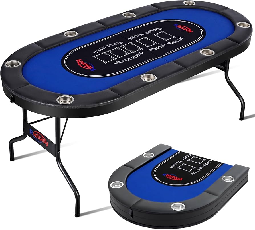 Amazon.com: Rioloiuy 8 Player Poker Table Foldable, Texas Holdem