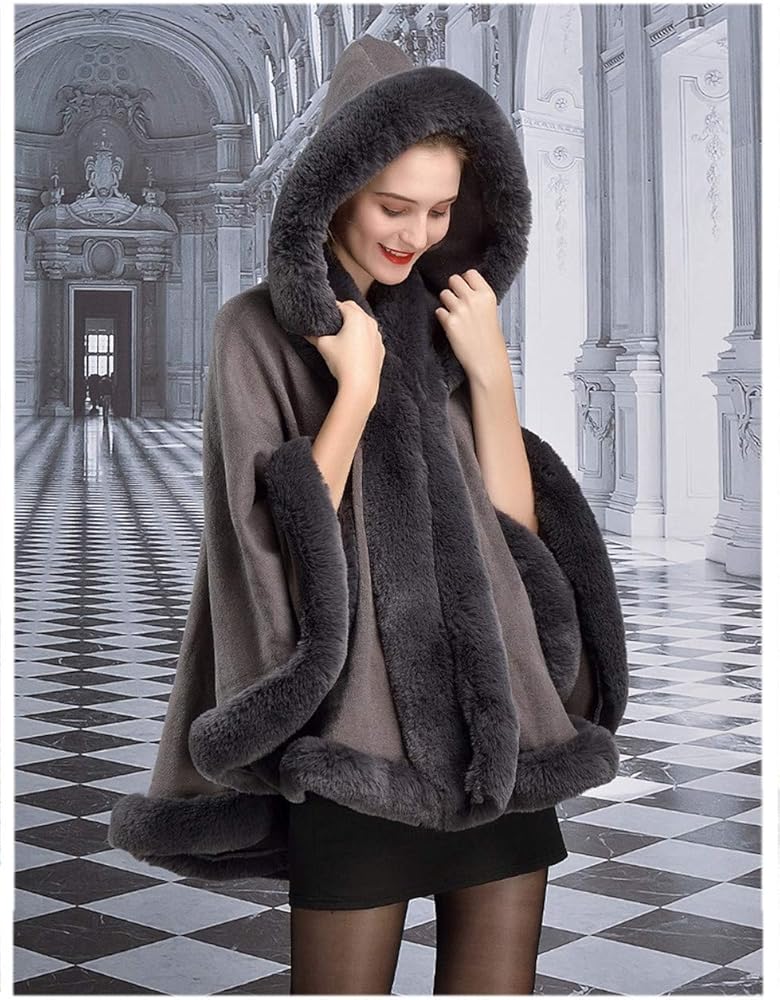 Amazon.co.jp: [JPバレンタインデー] 着物 レディース ファーポンチョ