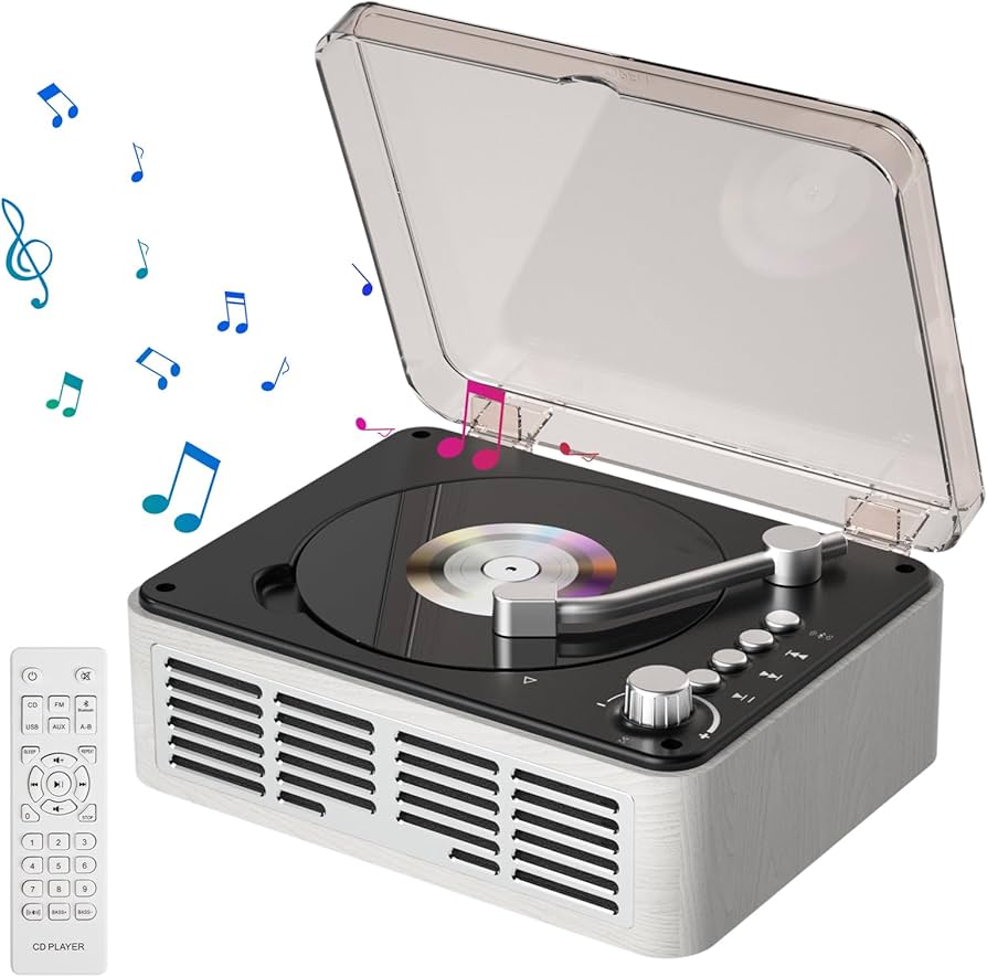 Amazon.co.jp: Gueray CDプレーヤー Bluetooth5.0 受信＆送信 レトロ