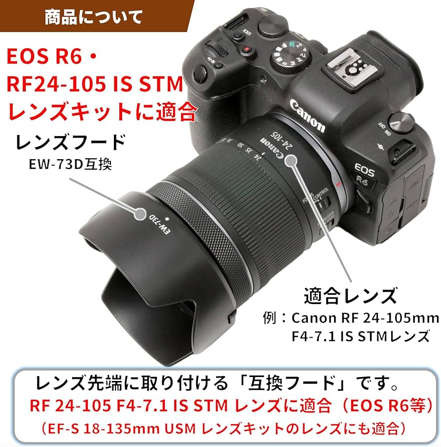 Amazon | F-Foto EW-73D レンズフード (対象レンズ: Canon RF 24-105mm
