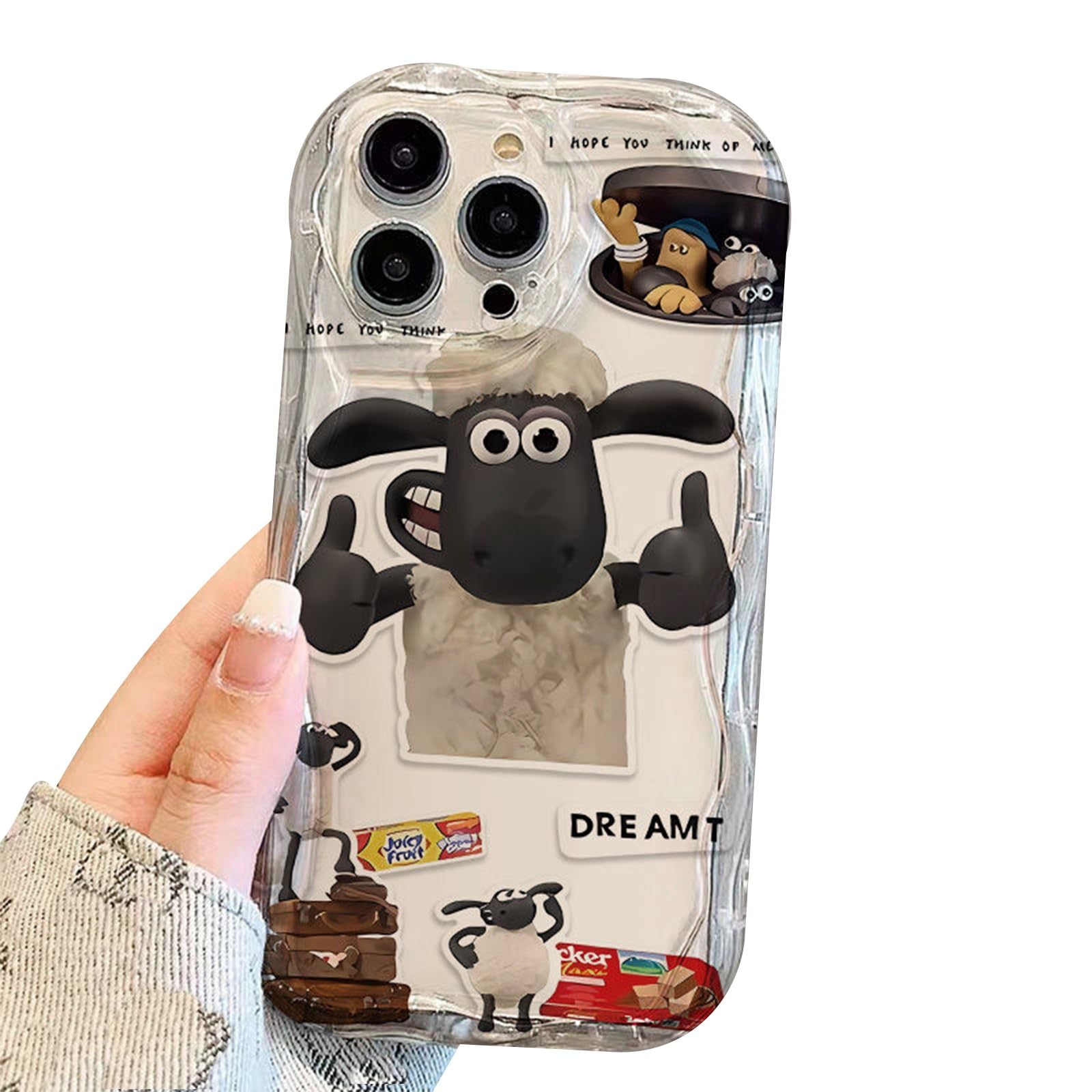 Amazon.co.jp: Arpe かわいい 透明な ひつじのショーン スマホケース