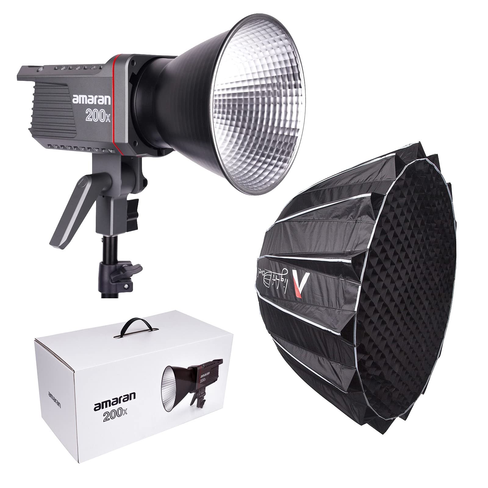 Aputure Amaran 200X LED Video Light with Light Dome II Softbox
