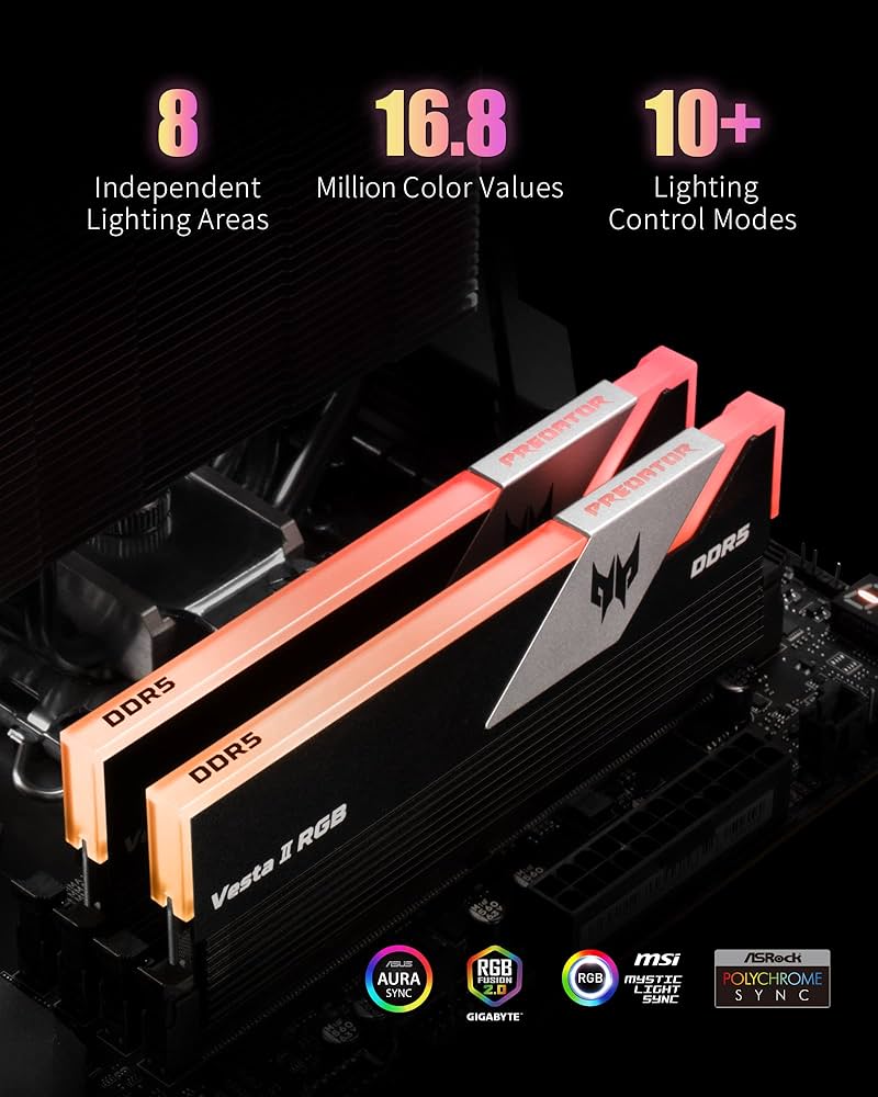 Amazon.co.jp: Acer プレデター ヴェスタ Ⅱ DDR5 RAM 32GBキット