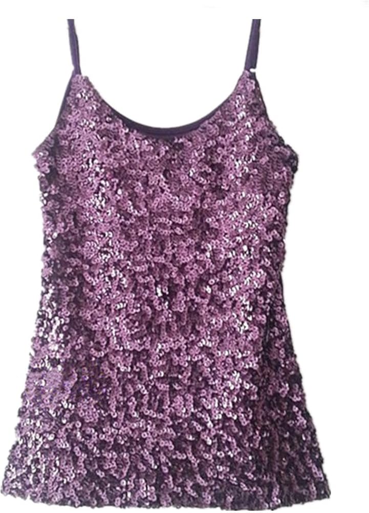 Silver Sparkle Camisole Tank Top Women Shimmer Camisole Vest