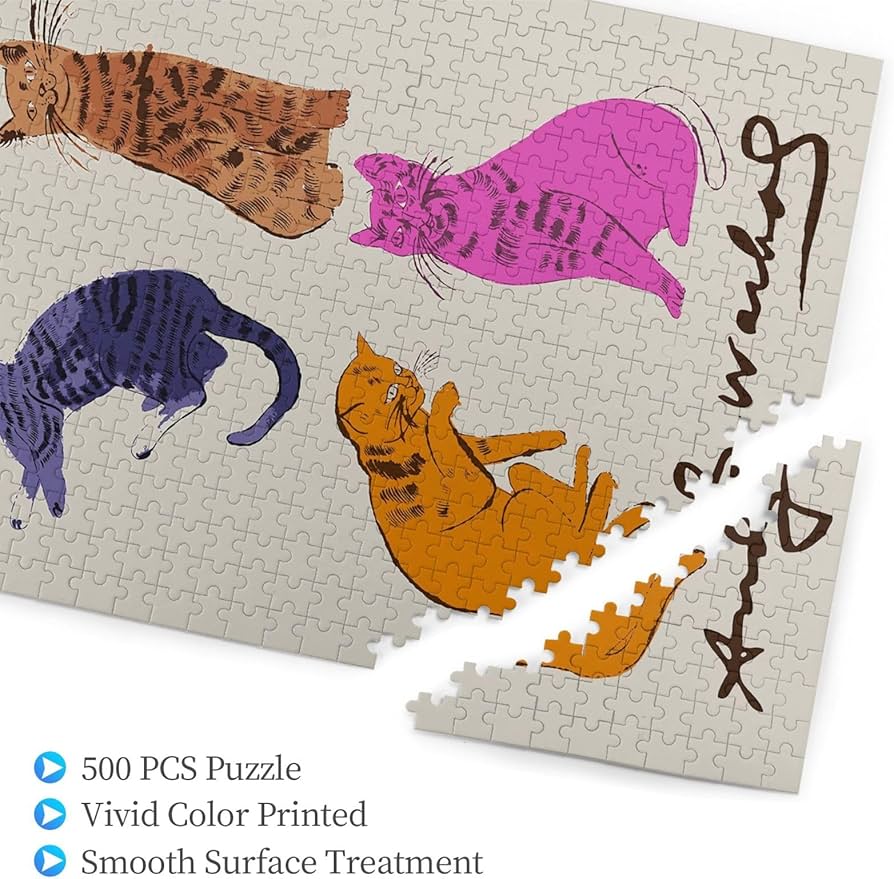Amazon.co.jp: 500ピース ジグソーパズル アンディ・ウォーホル 猫 38