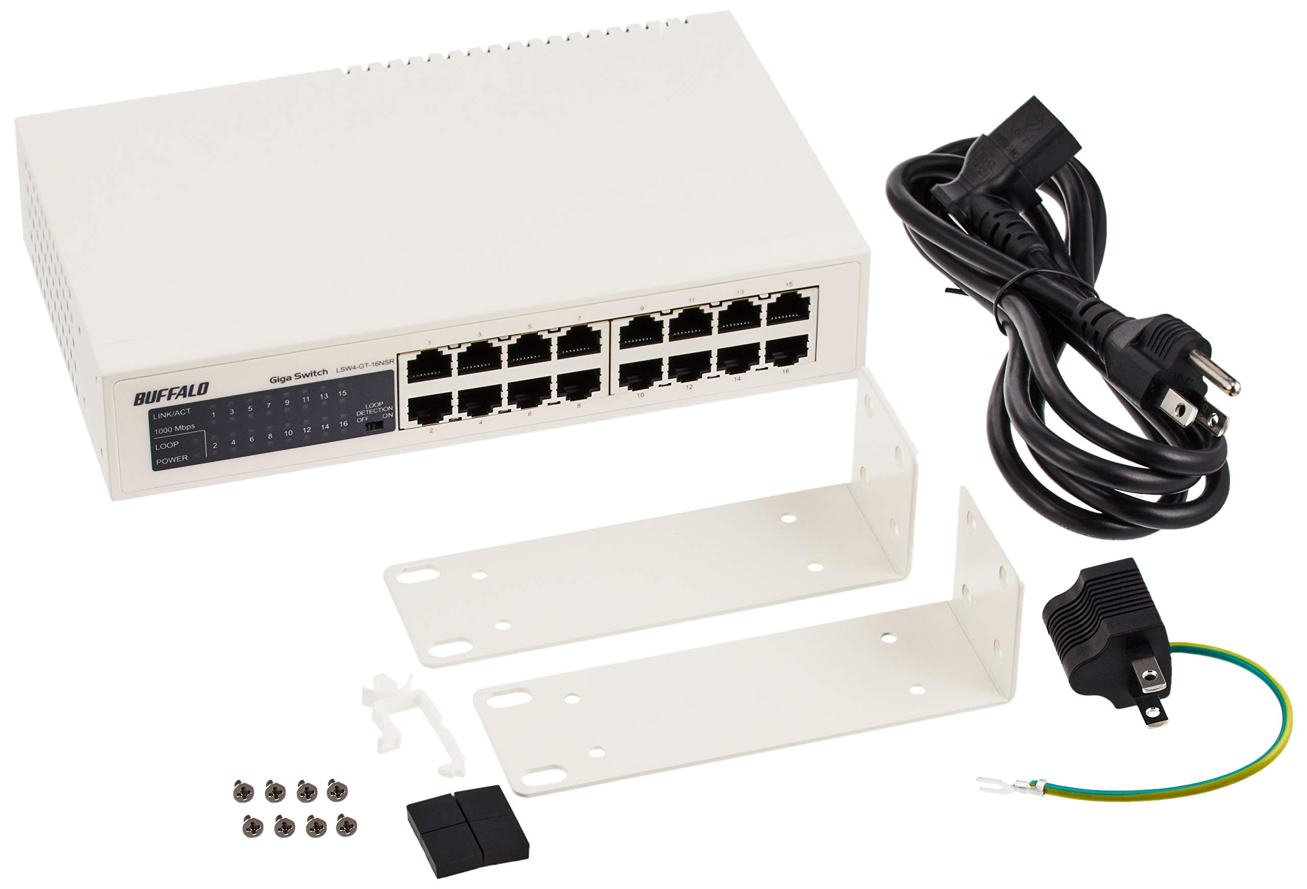 Amazon | BUFFALO Giga対応 金属筺体 電源内蔵 16ポート ホワイト