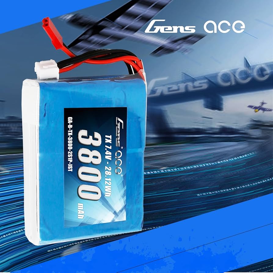 Amazon.com: Gens ace 3800mAh 7.4V 2S1P TX Lipo Battery Pack with