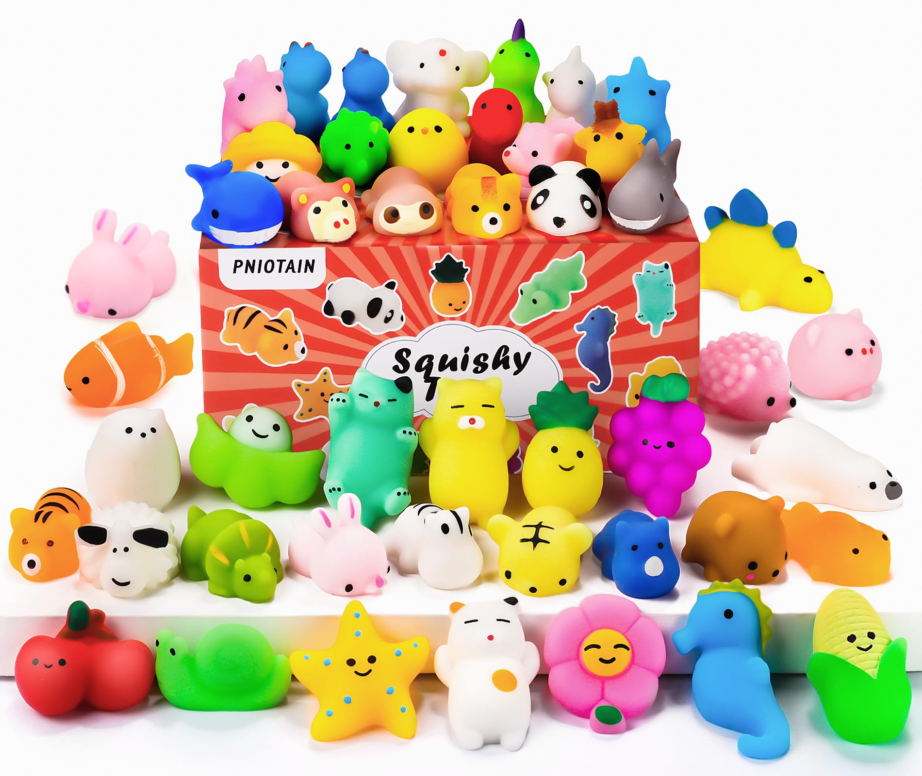 Amazon | 48個スクイーズ 玩具 動物 ストレス解消グッズ スクイーズ