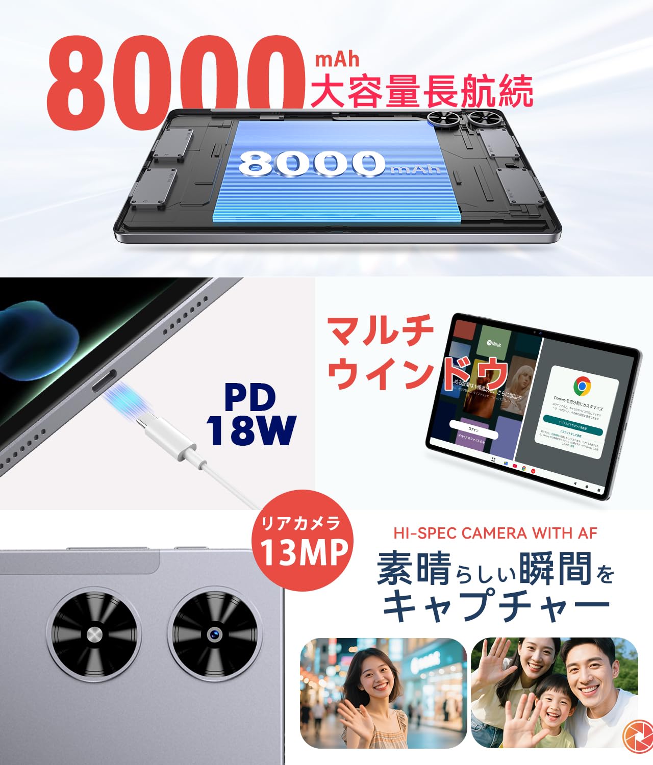 Amazon.co.jp: 【専用ケースプレゼント】 Android15 タブレット 11