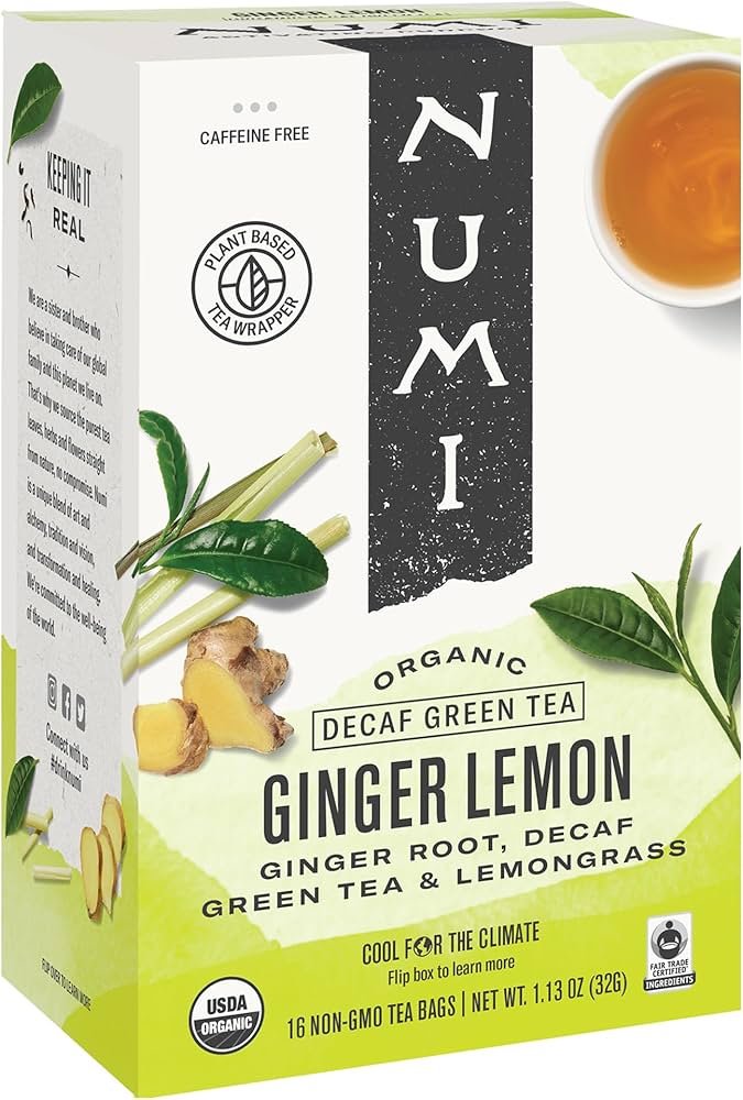 Amazon.com : Numi Organic Ginger Lemon Decaf Tea, 96 Green Tea