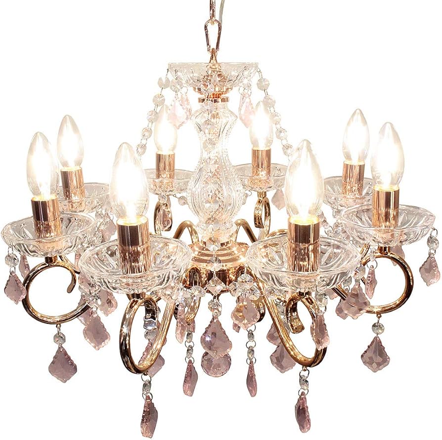 Amazon.co.jp : ムーラ シャンデリア 照明器具 8灯 クリスタルガラス 8