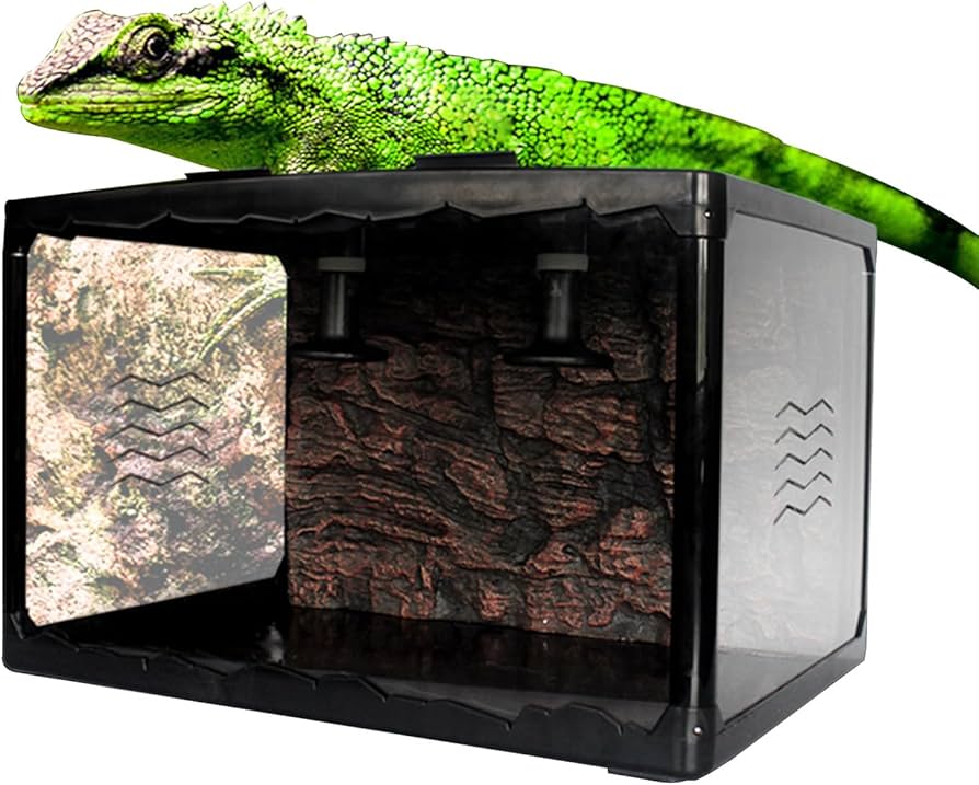 Amazon | AIYOI 爬虫類ケージ 飼育ケース 60cm ジュラ紀 卵の殻 黒