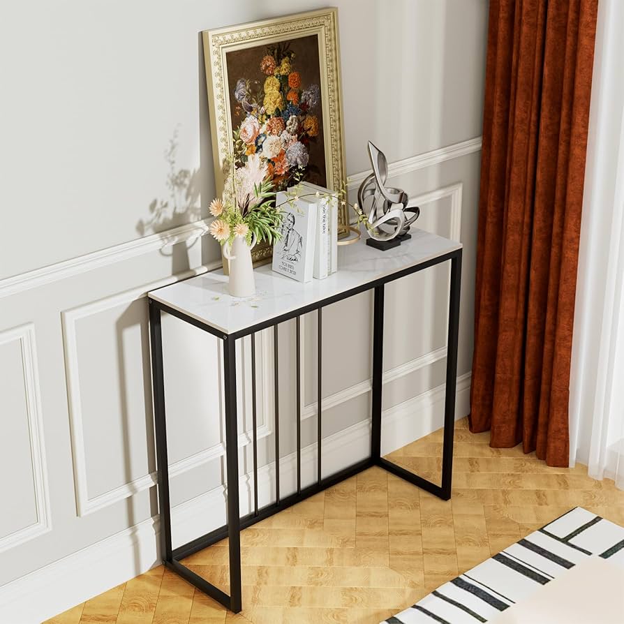 55万 西村心 ドバイ購入 大理石 コンソールテーブル 飾り棚 白 55万