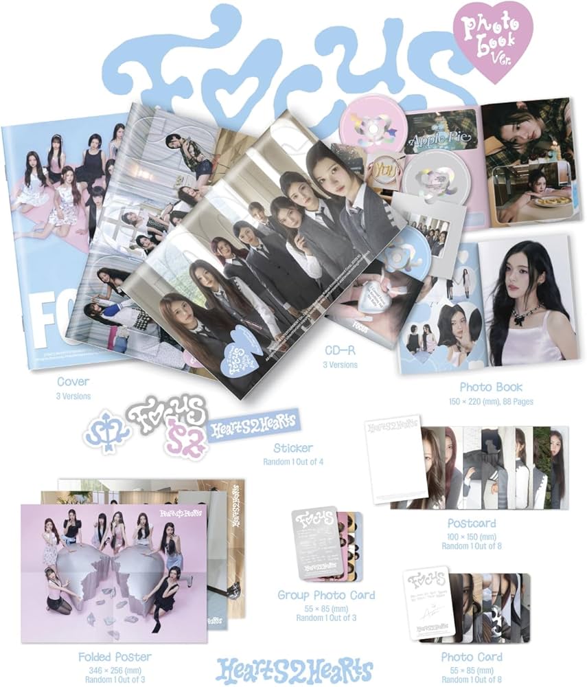 Amazon.com: Hearts2Hearts FOCUS 1st Mini Album (Photobook 3 Ver