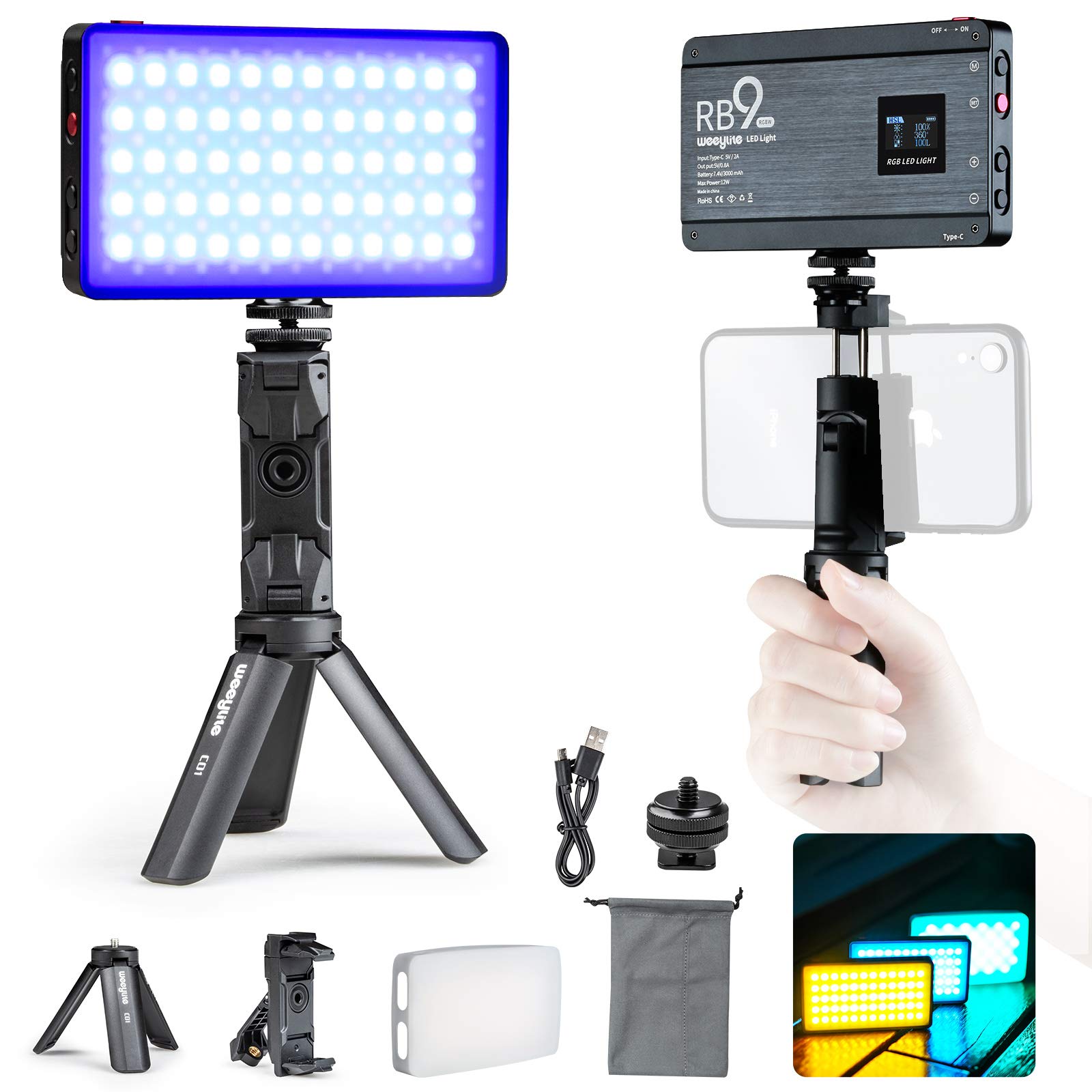 Amazon | weeylite RGB撮影ライト LEDビデオライト 小型撮影照明 29種