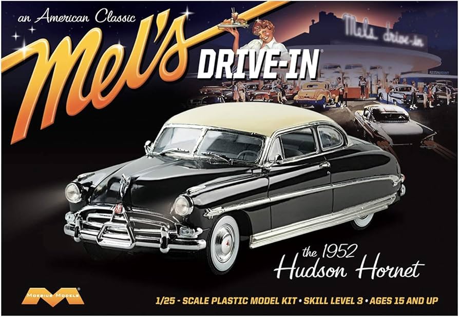Amazon.com: Moebius Models 1/25 52 Hudson Hornet Mel s Drive-in