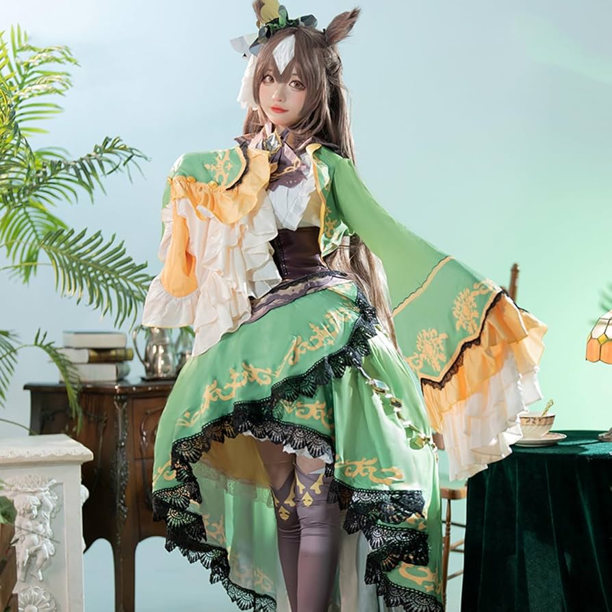 Amazon.co.jp: サトノダイヤモンド 勝負服 コスプレ衣装 髪飾付き 尻尾