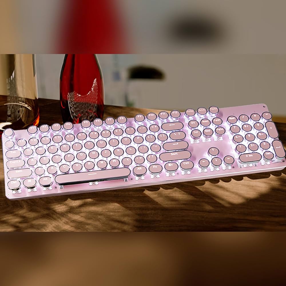 Amazon | EWEADN メカニカル式ゲーミングキーボード タイプライター風