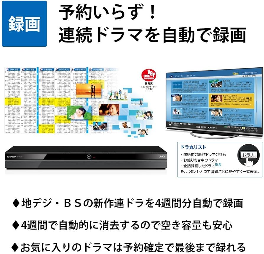 Amazon | シャープ AQUOS ブルーレイレコーダー 1TB 2チューナー BD