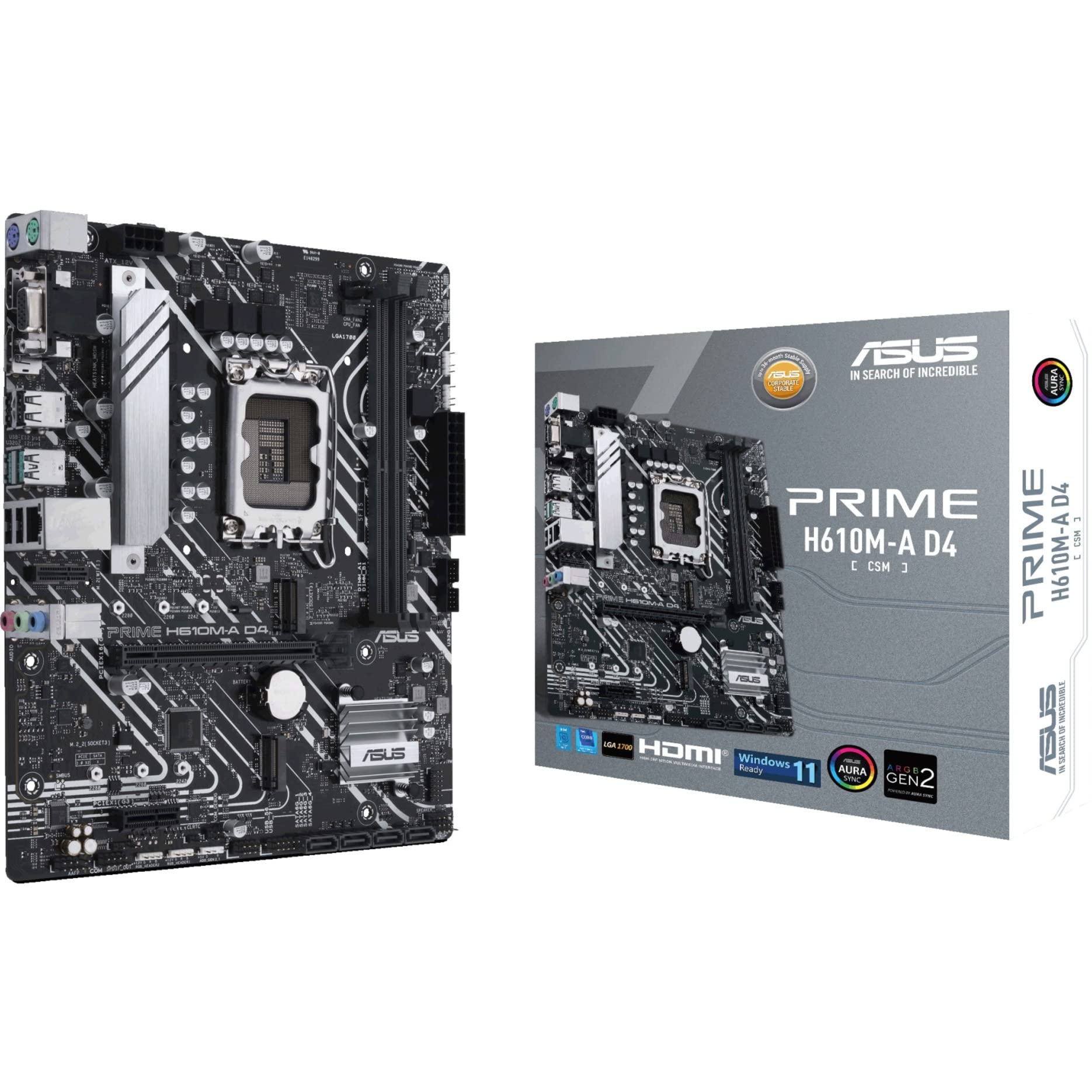 Amazon.com: ASUS Prime H610M-A D4-CSM LGA 1700(Intel 12th Gen