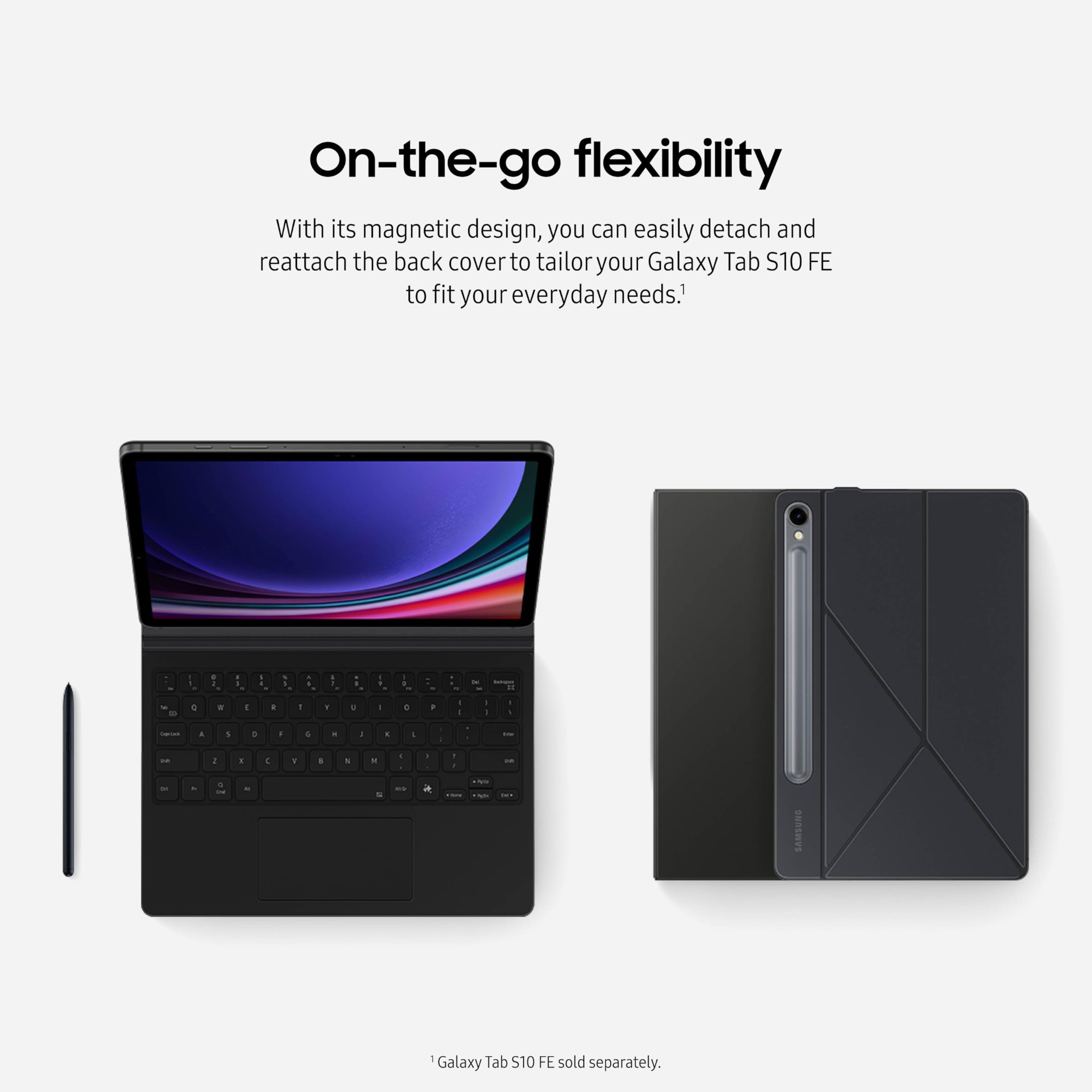 Samsung Galaxy Tab S9 | S9 FE | S10 FE, FE Book Cover Keyboard AI