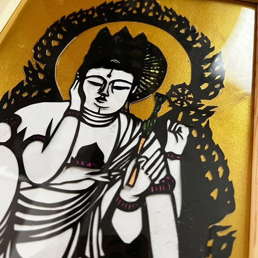 Amazon.co.jp: ハンドメイド 切り絵 切り絵アート 菩薩様 仏様 観音様