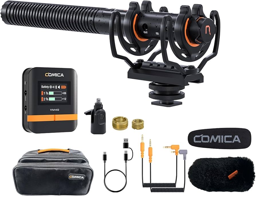 Amazon.com : COMICA VM40 Wireless Shotgun Microphone with Receiver