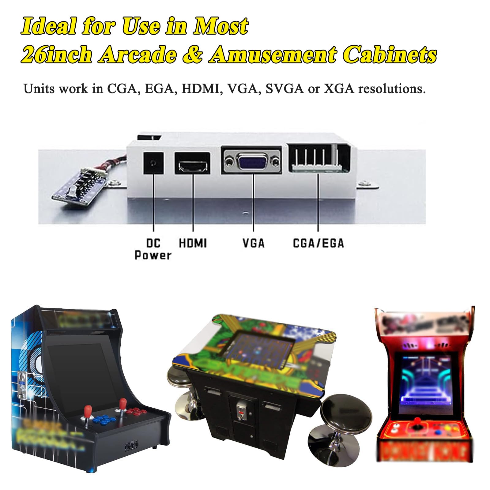 UNICO 26インチアーケード交換用モニター、HDMI/VGA/CGA/EGA UNICO 26